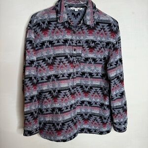 Mountain And Isles Southwestern Navajo Knit Jacquard Button Down Shirt